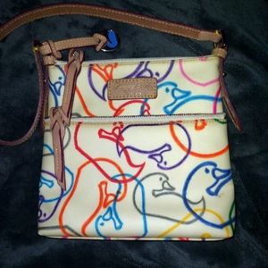 Dooney & Bourke Cream Multicolor Duck Logo Bag